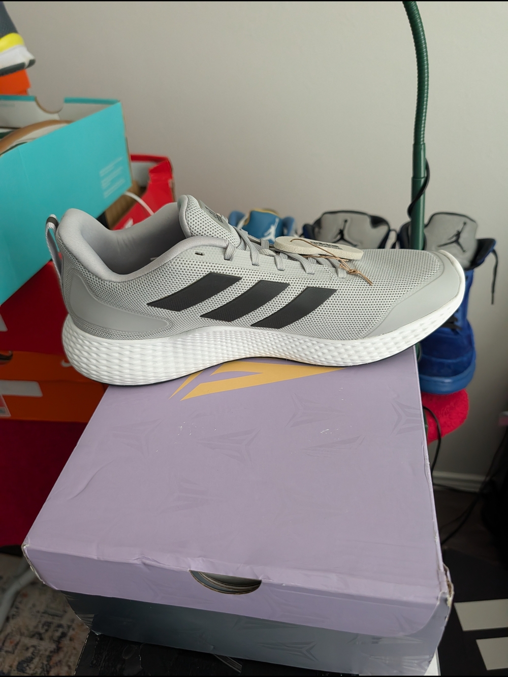 adidas Gray and Black Unisex Athletic Sneakers - Picture 7 of 9